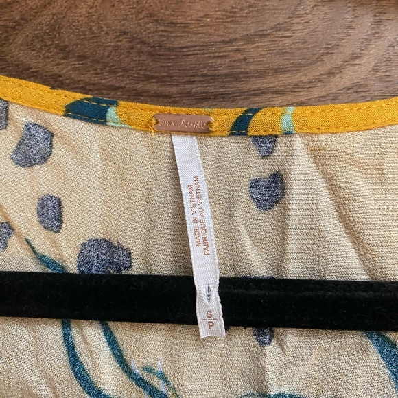 Free People Bella Golden Yellow Floral Print Tunic - Picture 6 of 10